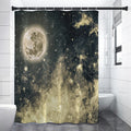Full Moon And Night Stars Print Shower Curtain