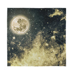 Full Moon And Night Stars Print Silk Bandana