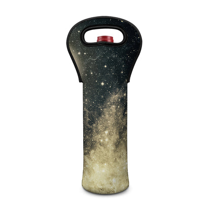 Full Moon And Night Stars Print Single Neoprene Wine Tote