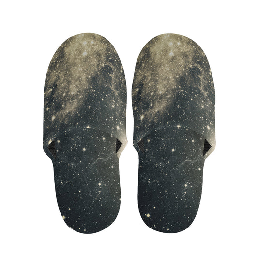 Full Moon And Night Stars Print Slippers