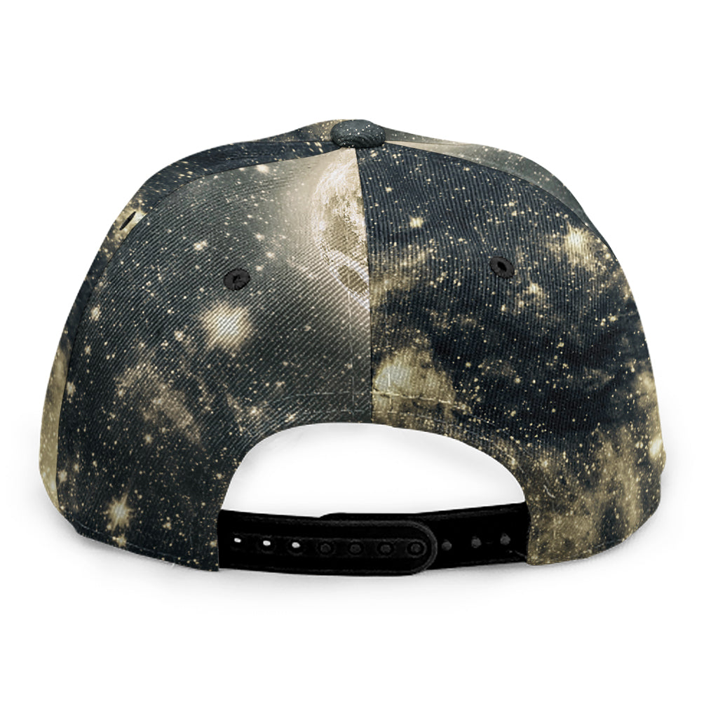 Full Moon And Night Stars Print Snapback Cap