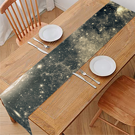 Full Moon And Night Stars Print Table Runner