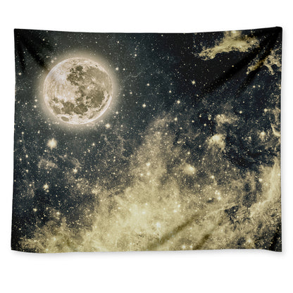 Full Moon And Night Stars Print Tapestry