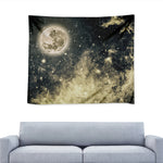 Full Moon And Night Stars Print Tapestry