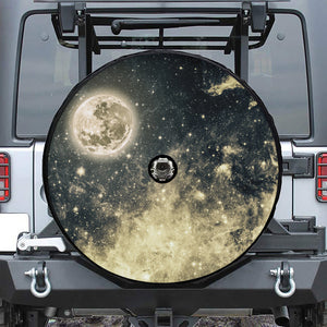 Full Moon And Night Stars Print Tire Cover With Camera Hole