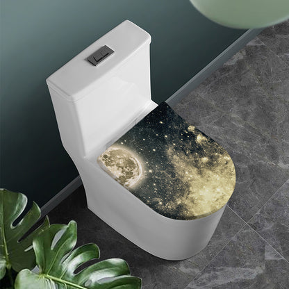 Full Moon And Night Stars Print Toilet Lid Cover