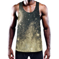 Full Moon And Night Stars Print Men's Workout Tank Top