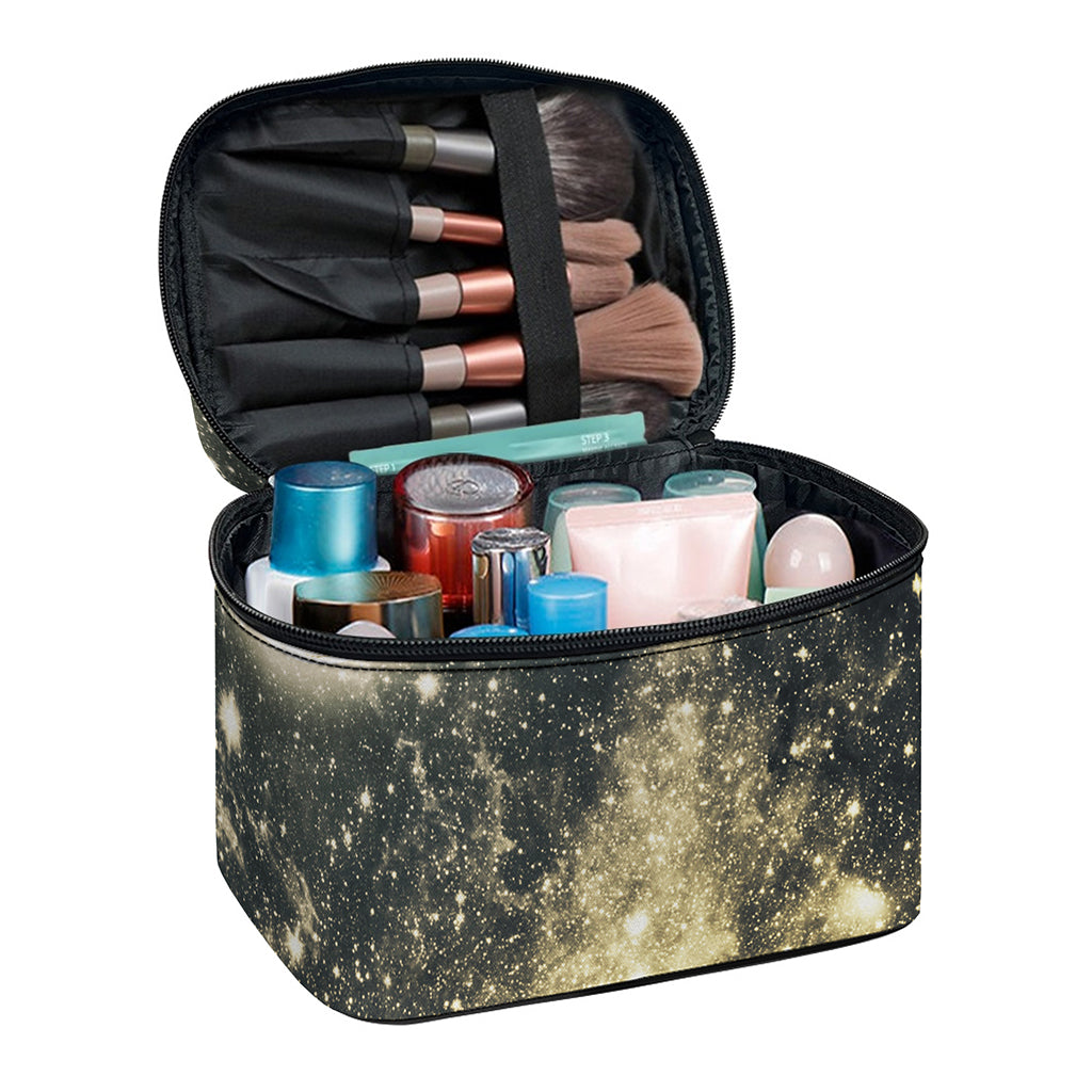 Full Moon And Night Stars Print Travel Makeup Bag
