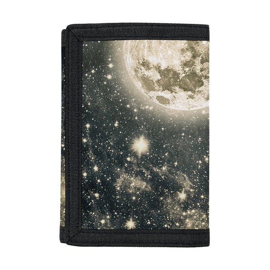 Full Moon And Night Stars Print Trifold Wallet