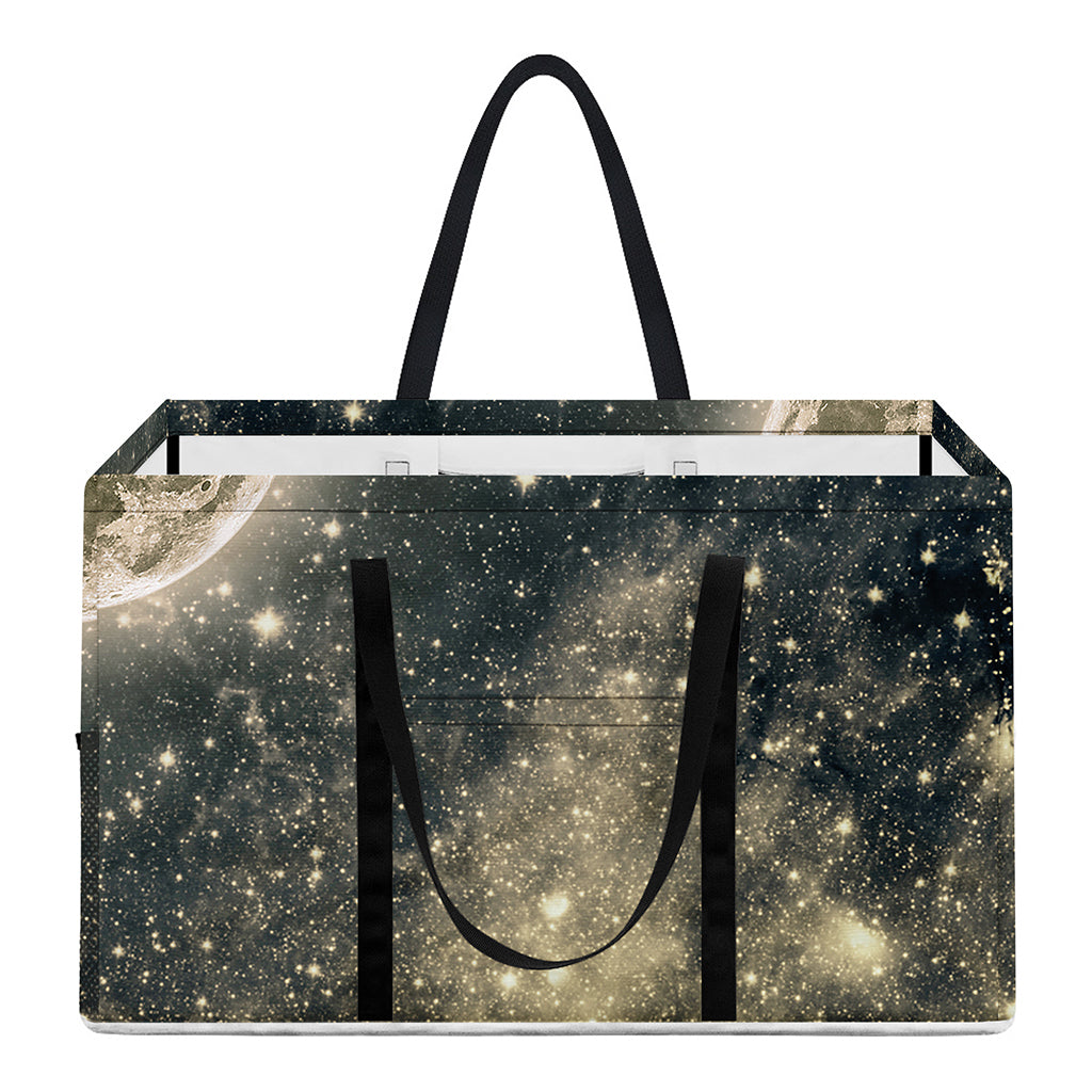 Full Moon And Night Stars Print Utility Tote Bag