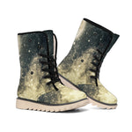 Full Moon And Night Stars Print Winter Boots