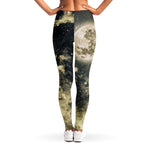 Full Moon And Night Stars Print Women's Leggings