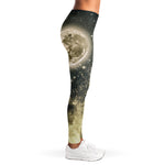 Full Moon And Night Stars Print Women's Leggings