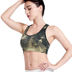 Full Moon And Night Stars Print Women's Sports Bra