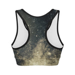 Full Moon And Night Stars Print Women's Sports Bra