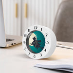 Full Moon Halloween Flying Witch Print Alarm Clock