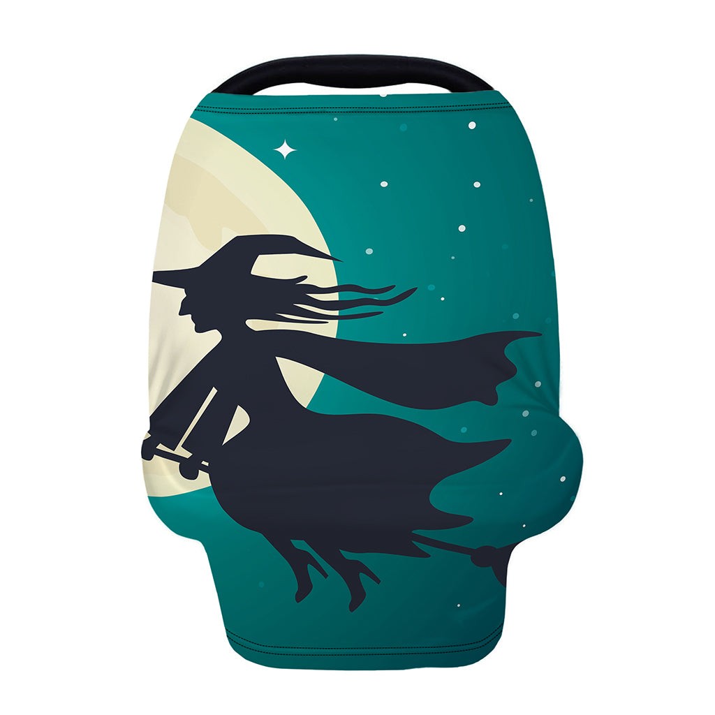 Full Moon Halloween Flying Witch Print Baby Seat Cover