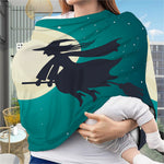 Full Moon Halloween Flying Witch Print Baby Seat Cover