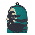 Full Moon Halloween Flying Witch Print School Backpack