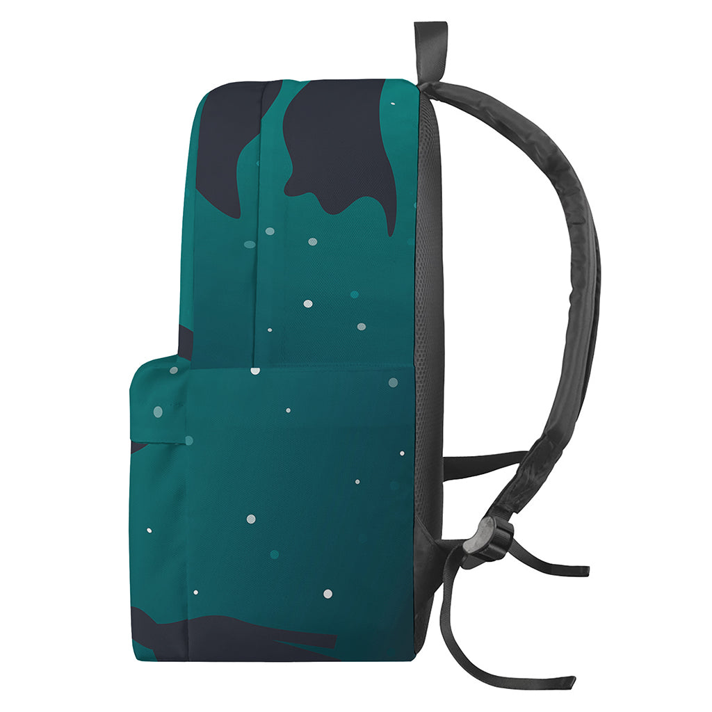 Full Moon Halloween Flying Witch Print Backpack