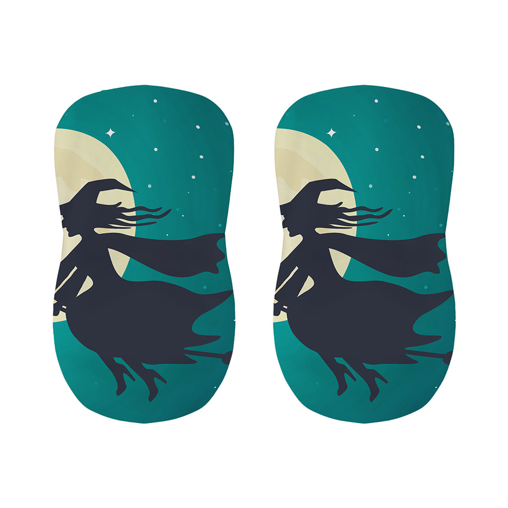 Full Moon Halloween Flying Witch Print Bar Stool Covers