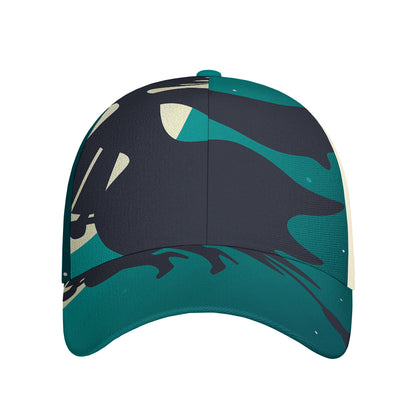 Full Moon Halloween Flying Witch Print Baseball Cap