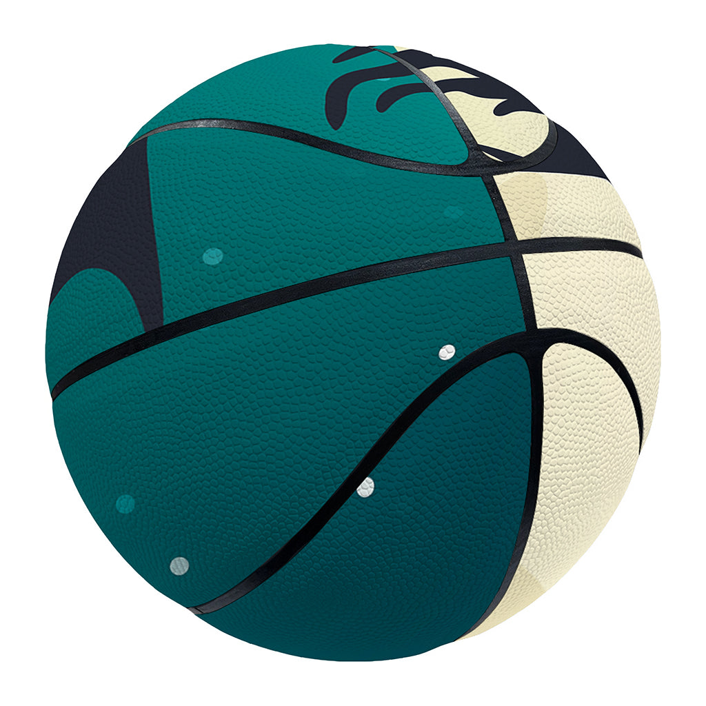 Full Moon Halloween Flying Witch Print Basketball