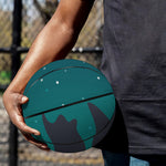 Full Moon Halloween Flying Witch Print Basketball