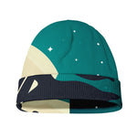 Full Moon Halloween Flying Witch Print Beanie