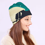 Full Moon Halloween Flying Witch Print Beanie