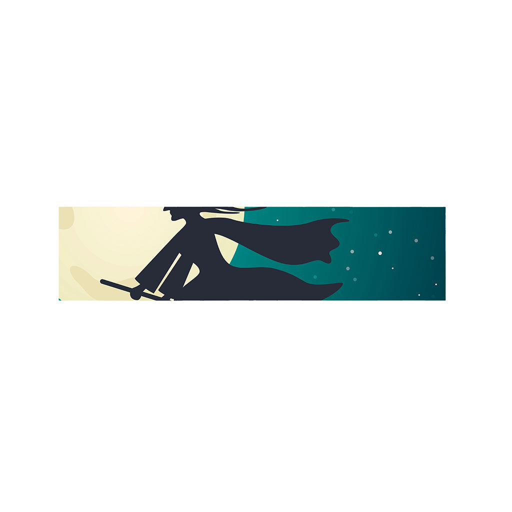 Full Moon Halloween Flying Witch Print Bed Runner