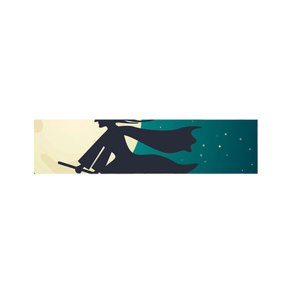 Full Moon Halloween Flying Witch Print Bed Runner