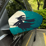 Full Moon Halloween Flying Witch Print Car Side Mirror Covers