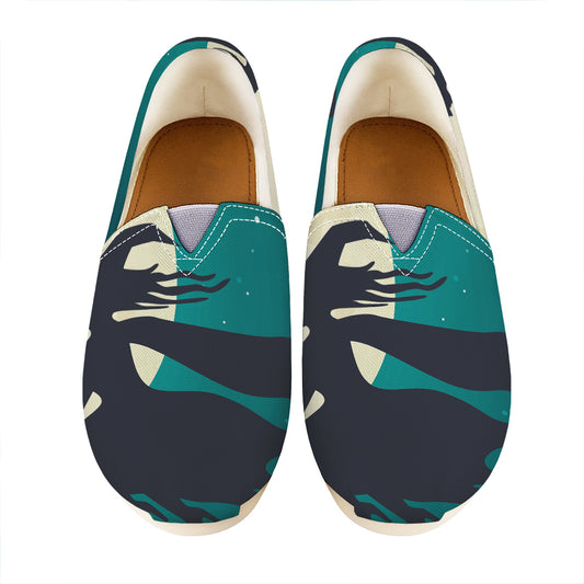 Full Moon Halloween Flying Witch Print Casual Shoes