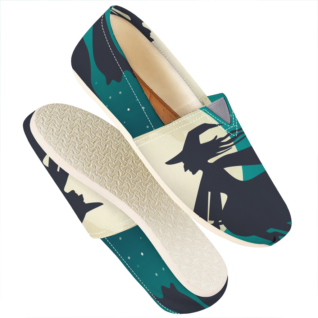 Full Moon Halloween Flying Witch Print Casual Shoes