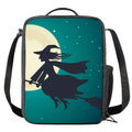 Full Moon Halloween Flying Witch Print Crossbody Lunch Bag