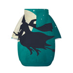 Full Moon Halloween Flying Witch Print Dog Zip Up Hoodie