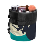 Full Moon Halloween Flying Witch Print Drawstring Makeup Bag