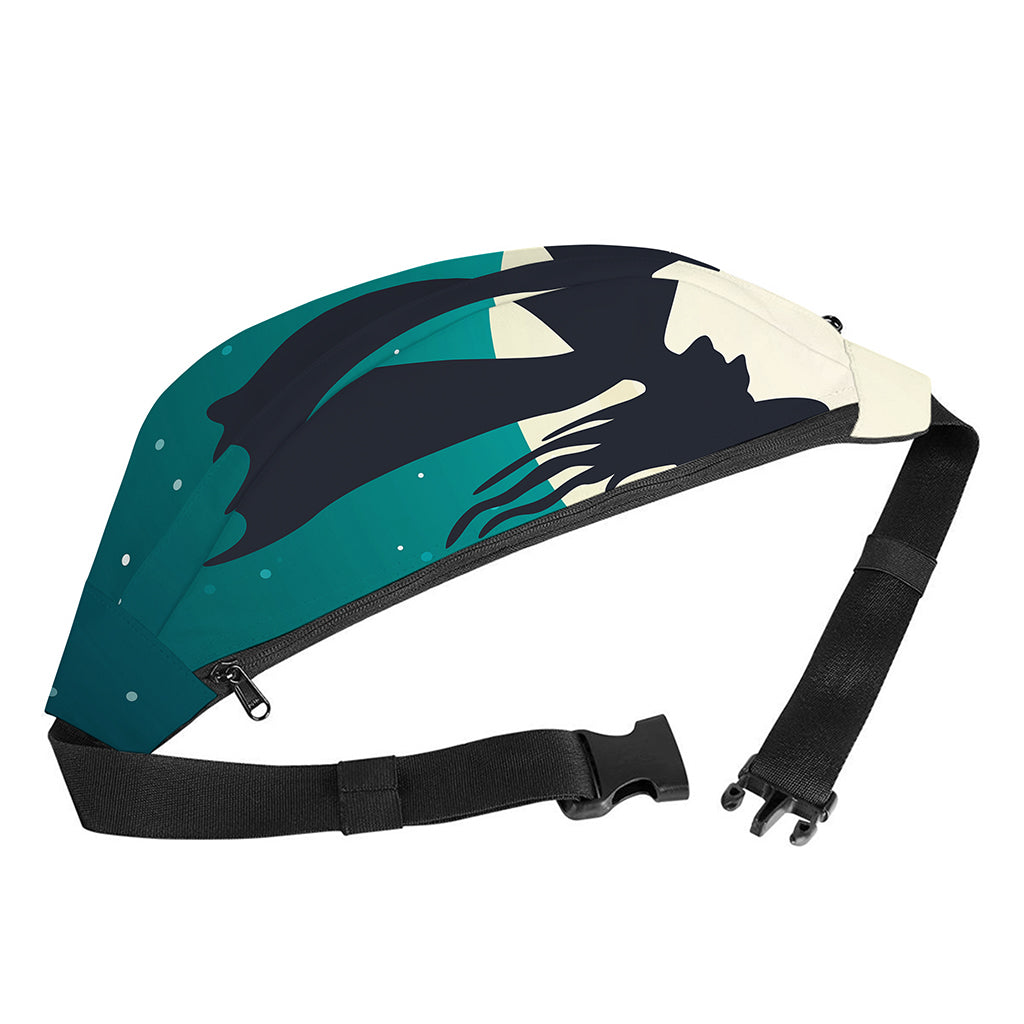 Full Moon Halloween Flying Witch Print Fanny Pack