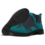 Full Moon Halloween Flying Witch Print Flat Ankle Boots
