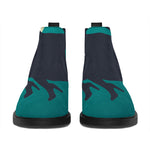 Full Moon Halloween Flying Witch Print Flat Ankle Boots