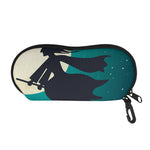 Full Moon Halloween Flying Witch Print Glasses Case