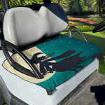 Full Moon Halloween Flying Witch Print Golf Cart Seat Cover