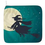 Full Moon Halloween Flying Witch Print Hand Towel