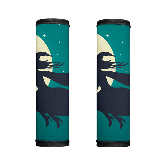 Full Moon Halloween Flying Witch Print Handle Covers