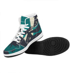 Full Moon Halloween Flying Witch Print High Top Leather Sneakers