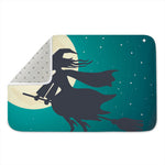 Full Moon Halloween Flying Witch Print Indoor Door Mat