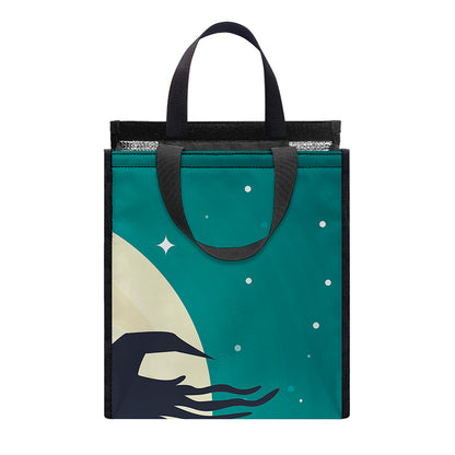 Full Moon Halloween Flying Witch Print Insulated Lunch Tote