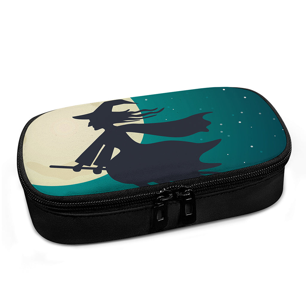 Full Moon Halloween Flying Witch Print Insulin Cooler Travel Case