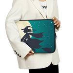 Full Moon Halloween Flying Witch Print Laptop Sleeve